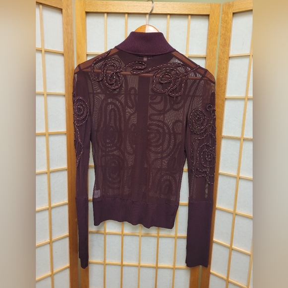 Blue Ice sheer beaded stretch knit jacket - Picture 2 of 9